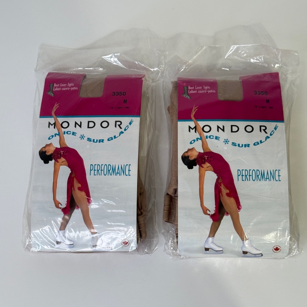 2 Mondor Figure Skating Tights 3350 M Light Tan
